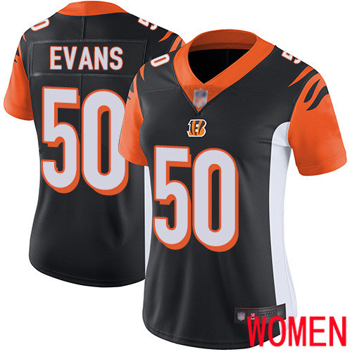 Cincinnati Bengals Limited Black Women Jordan Evans Home Jersey NFL Footballl #50 Vapor Untouchable->cincinnati bengals->NFL Jersey